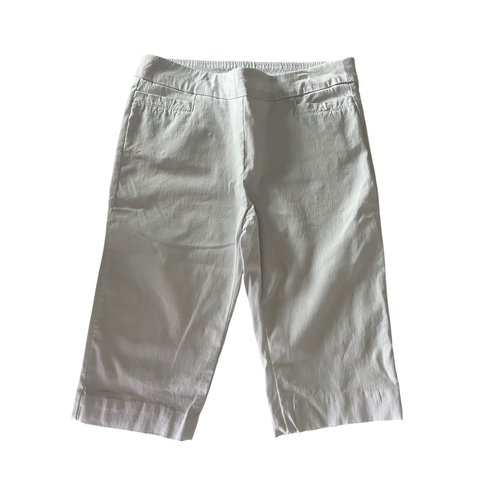 Zac & Rachel Womens White Pull On Bermuda Shorts Stretch Mid Rise Size M